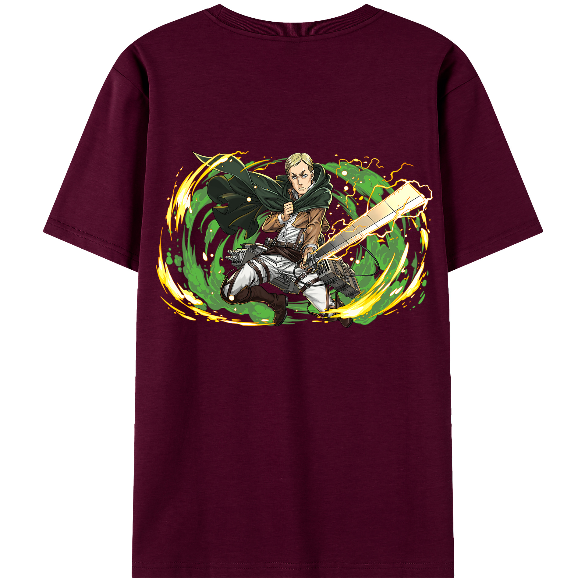 （画像用） 進撃の巨人 エルヴィン・スミス Attack on Titan Erwin Smith レディース半袖Tシャツ(バックプリント)
